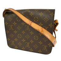Louis Vuitton Cartouchiere Handbag Monogram Canvas Brown Canvas Shoulder Bag Bag (Authentic Pre-Loved)