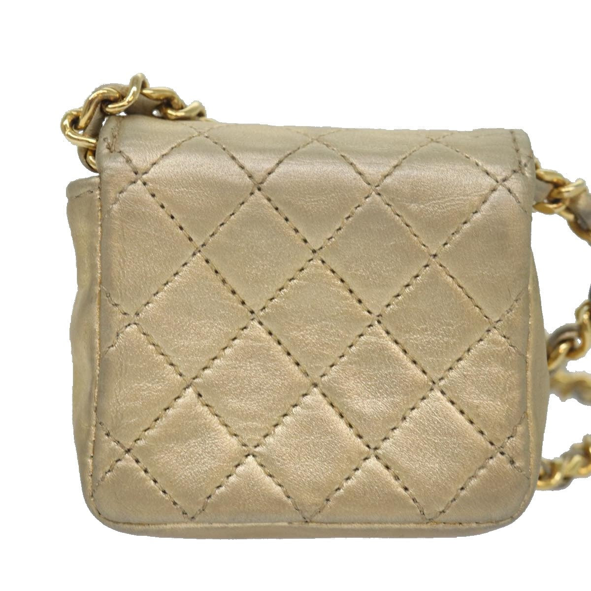 Chanel Vintage Square Cc Flap Bag Quilted Leather Gold Leather Shoulder Bag Bag (Authentic Pre-Loved)