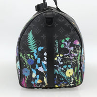 Louis Vuitton Keepall Bandouliere Bag Limited Edition Foliage Monogram Eclipse Black Canvas Travel Bag Bag (Pre-Loved)