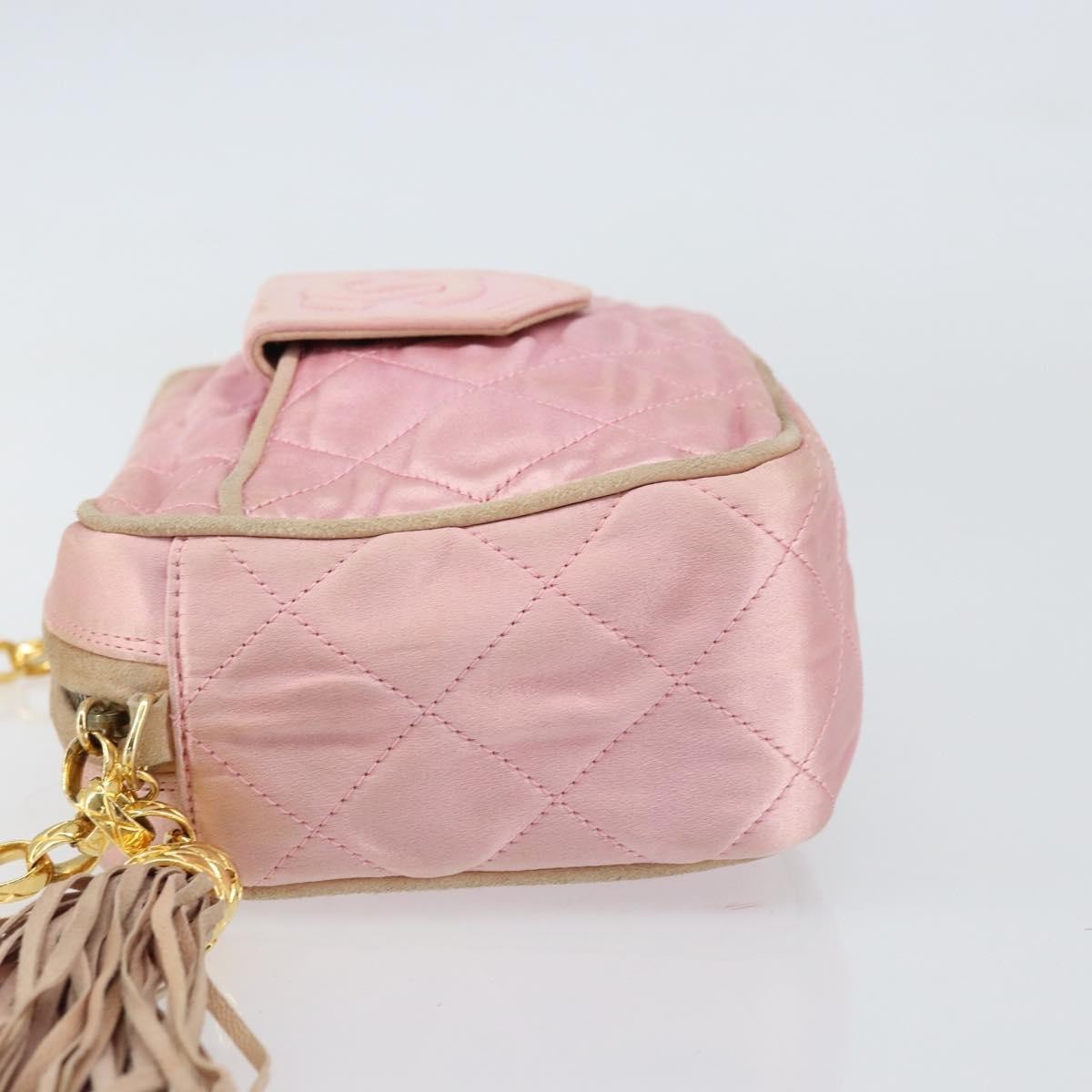 Chanel Vintage Camera Tassel Bag Satin Pink Satin Shoulder Bag Bag (Pre-Loved)