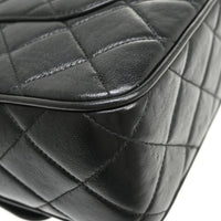 Chanel Vintage Square Classic Single Flap Bag Quilted Lambskin Black Leather Shoulder Bag Bag (Authentic Pre-Loved)