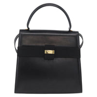 Salvatore Ferragamo Vara Handbag Leather Black Leather Handbag (Authentic Pre-Loved)