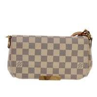 Louis Vuitton Favorite Handbag Damier White Canvas Clutche & Pouche Bag (Authentic Pre-Loved)