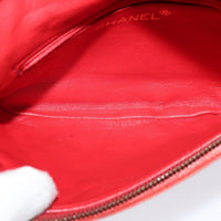 Chanel Vintage Zip Belt Bag Quilted Caviar Red Leather Shoulder Bag Bag (Pre-Loved)