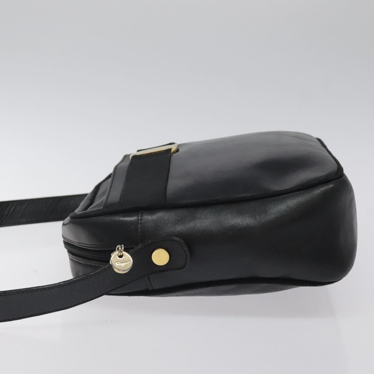Salvatore Ferragamo Vara Bow Camera Shoulder Bag Leather Black Leather Shoulder Bag Bag (Authentic Pre-Loved)