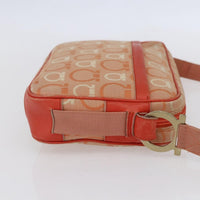 Salvatore Ferragamo Gancini Shoulder Bag Canvas Orange Canvas Shoulder Bag Bag (Pre-Loved)