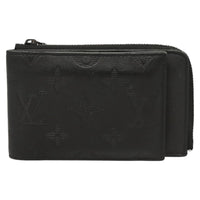 Louis Vuitton Hybrid Wallet Monogram Shadow Leather Black Leather Wallets Accessory (Pre-Loved)