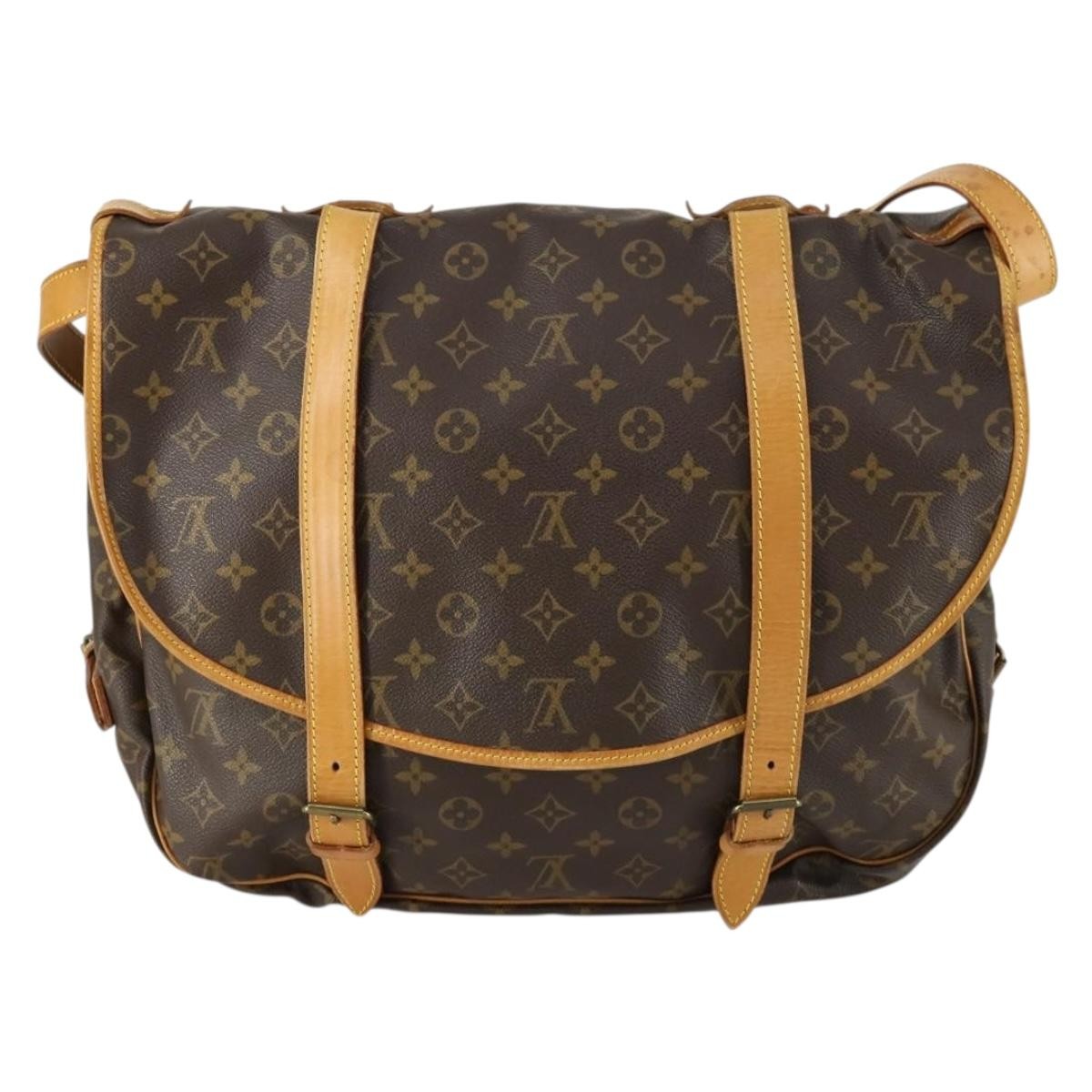 Louis Vuitton Saumur Handbag Monogram Canvas Brown Canvas Shoulder Bag Bag (Authentic Pre-Loved)