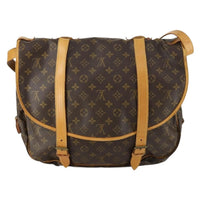 Louis Vuitton Saumur Handbag Monogram Canvas Brown Canvas Shoulder Bag Bag (Authentic Pre-Loved)