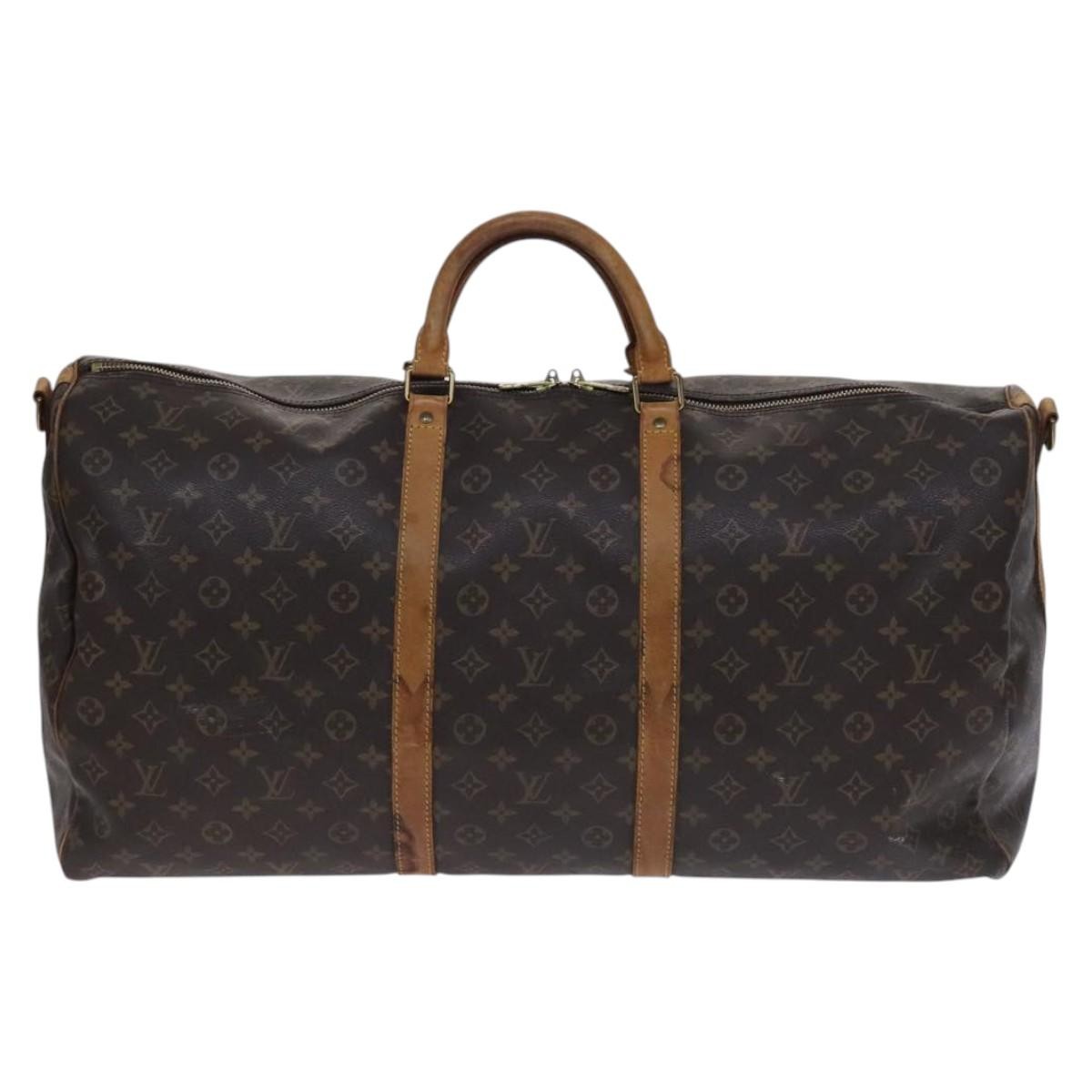 Louis Vuitton Keepall Bandouliere Bag Monogram Canvas Brown Canvas Travel Bag Bag (Authentic Pre-Loved)