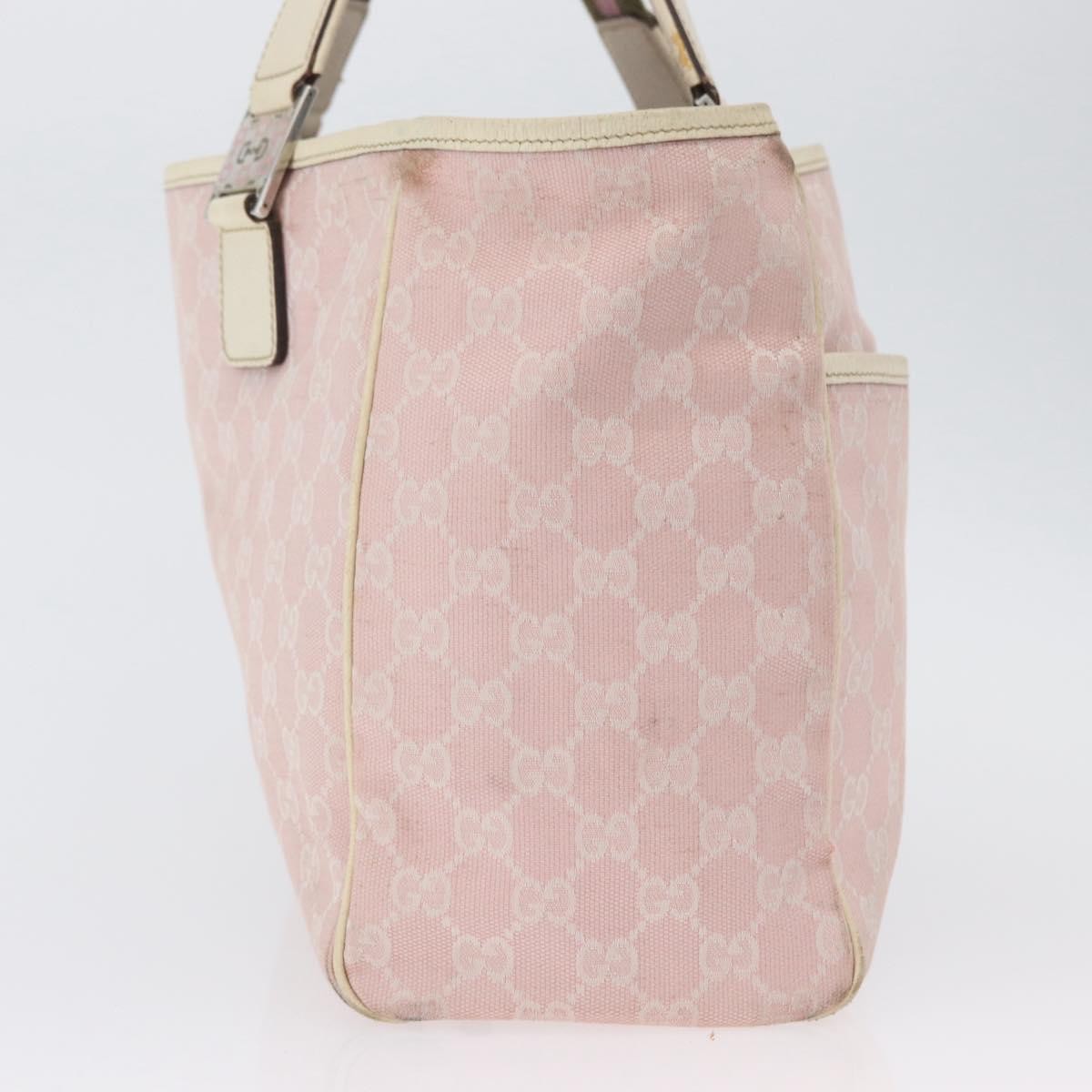 Gucci Web Handle Buckle Tote Gg Canvas Pink Canvas Tote Bag Bag (Authentic Pre-Loved)