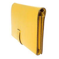 Hermes Bearn Trifold Wallet Epsom Yellow Leather Wallets Accessory (Authentic Pre-Loved)