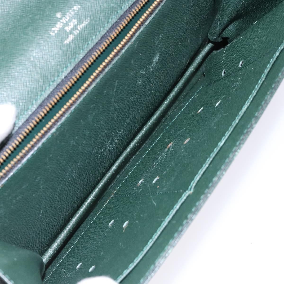 Louis Vuitton Kourad Pouch Taiga Green Leather Clutche & Pouche Bag (Authentic Pre-Loved)