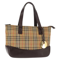 Burberry Nova Check Tote Canvas And Leather Beige Canvas Tote Bag Bag (Pre-Loved)