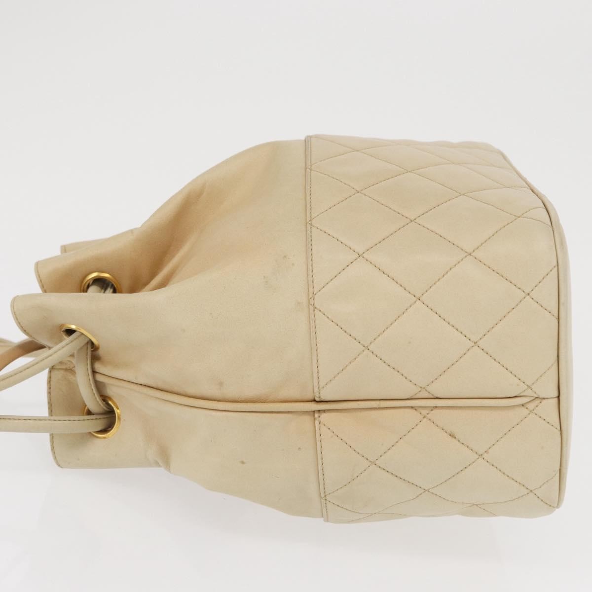 Chanel Gabrielle Drawstring Bag Quilted Calfskin Beige Leather Shoulder Bag Bag (Pre-Loved)