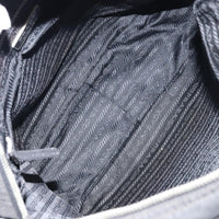 Prada Front Pocket Zip Messenger Bag Tessuto With Saffiano Leather Black Nylon Shoulder Bag Bag (Pre-Loved)