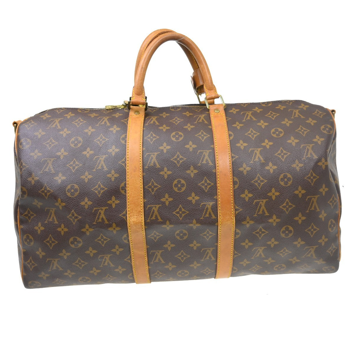 Louis Vuitton Keepall Bandouliere Bag Monogram Canvas Brown Canvas Travel Bag Bag (Pre-Loved)
