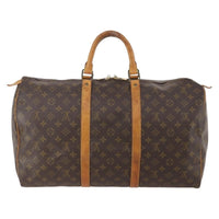 Louis Vuitton Keepall Bag Monogram Canvas Brown Canvas Travel Bag Bag (Pre-Loved)