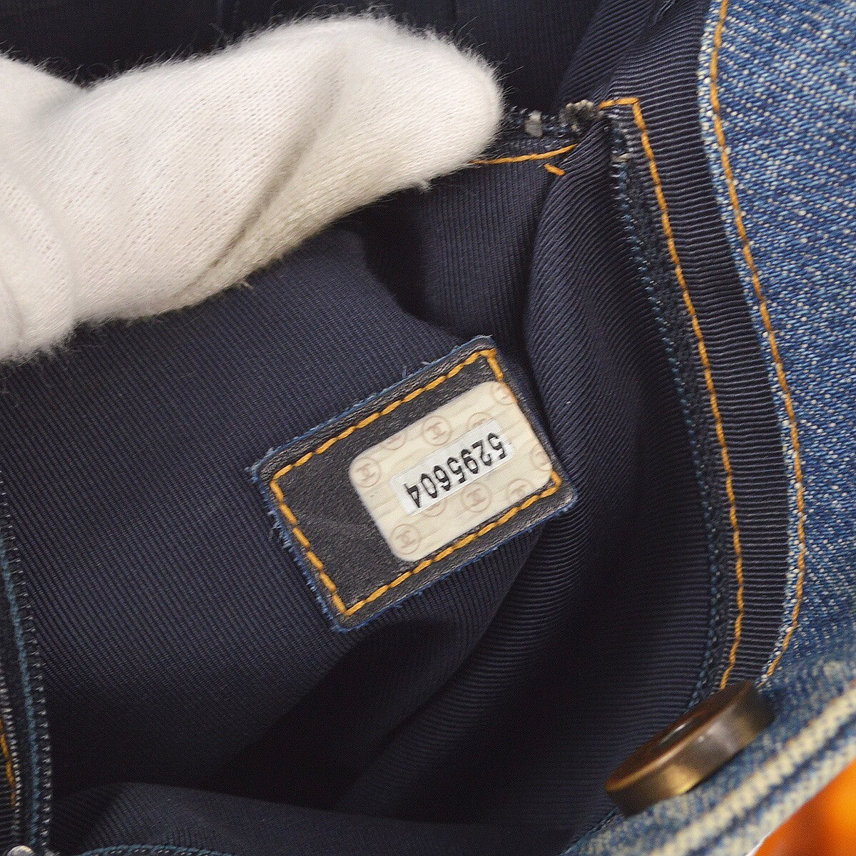 Chanel Vintage Resin Chain Tote Denim Blue Denim_Jeans Tote Bag Bag (Authentic Pre-Loved)