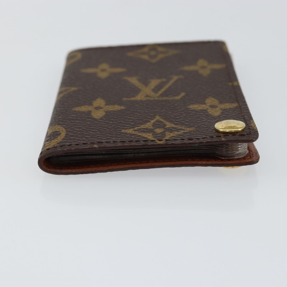 Louis Vuitton Porte Cartes Pression Card Case Monogram Canvas Brown Canvas Card Holders Accessory (Authentic Pre-Loved)