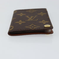Louis Vuitton Porte Cartes Pression Card Case Monogram Canvas Brown Canvas Card Holders Accessory (Authentic Pre-Loved)
