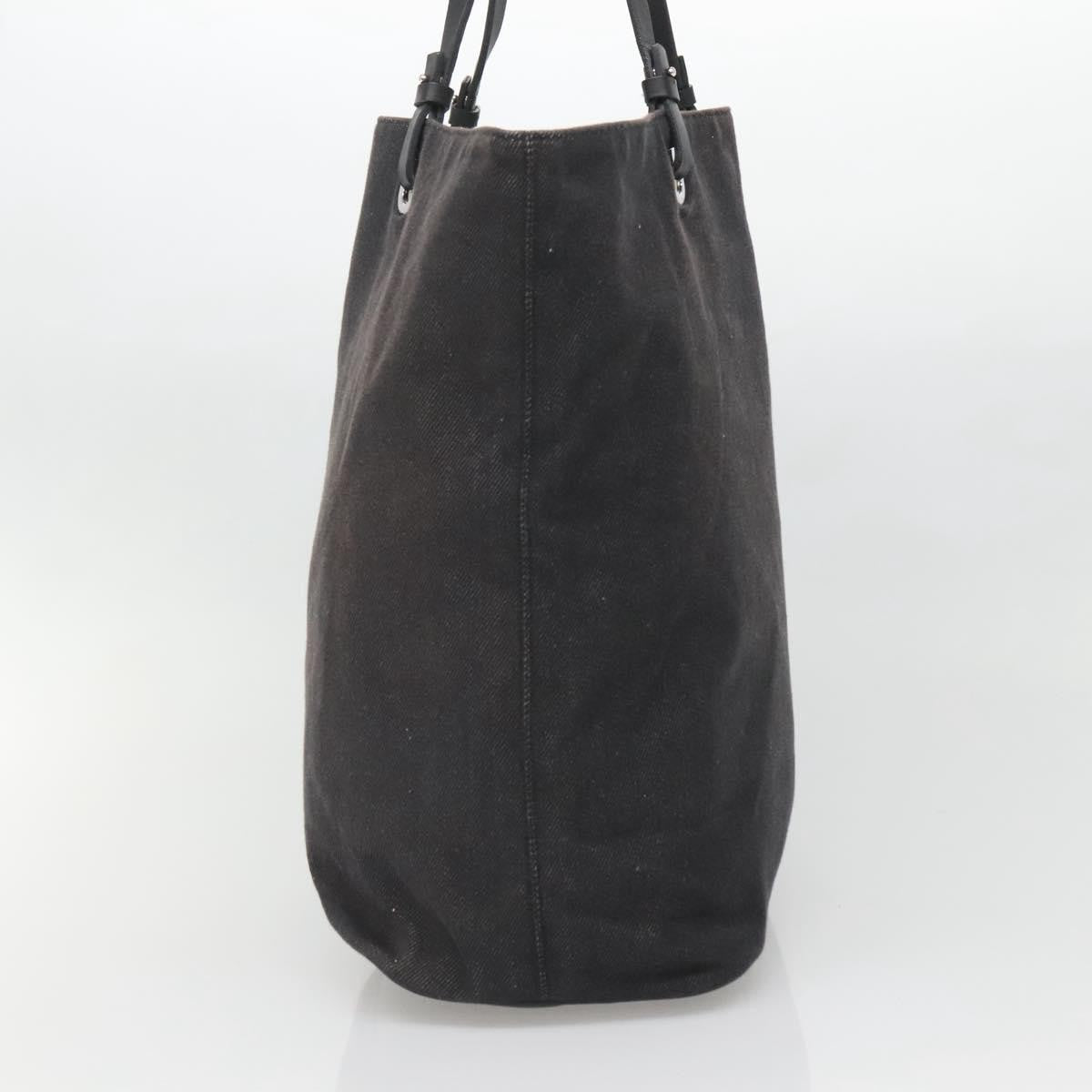 Salvatore Ferragamo Gancini Tote Canvas Black Canvas Tote Bag Bag (Pre-Loved)