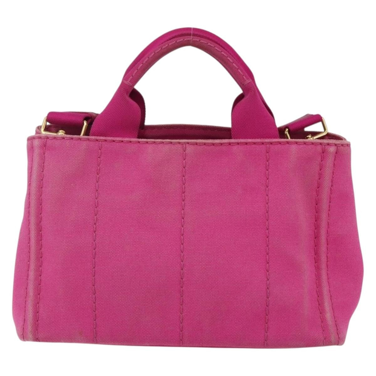Prada Canapa Convertible Tote Canvas Pink Canvas Tote Bag Bag (Authentic Pre-Loved)