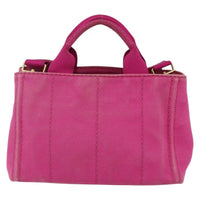 Prada Canapa Convertible Tote Canvas Pink Canvas Tote Bag Bag (Authentic Pre-Loved)