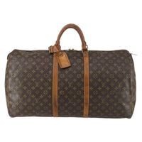 Louis Vuitton Keepall Bag Monogram Canvas Brown Canvas Travel Bag Bag (Authentic Pre-Loved)