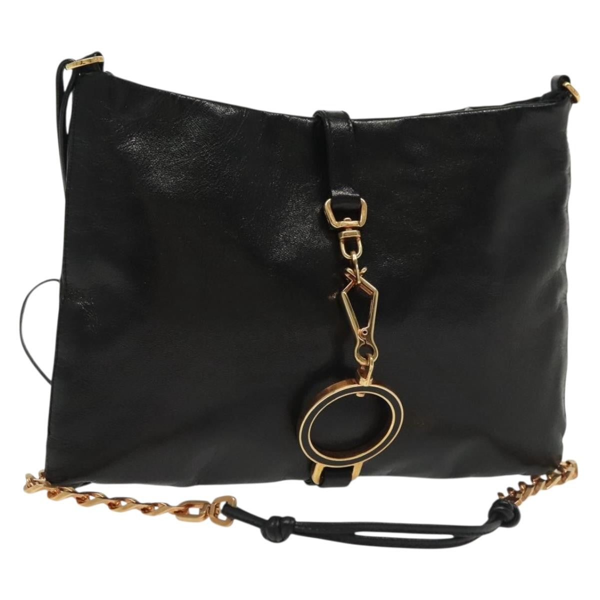 Prada Prada Bow Shoulder Bag Vernice Saffiano Leather Black Leather Bag (Pre-Loved)