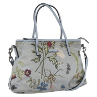 Gucci Convertible Zip Tote Flora Canvas Blue Canvas Tote Bag Bag (Authentic Pre-Loved)