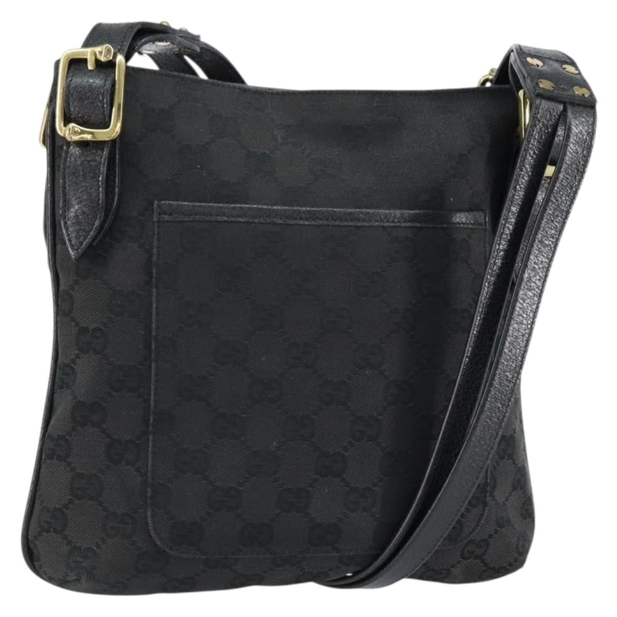 Gucci Vintage Shoulder Bag Monogram Canvas Black Canvas Shoulder Bag Bag (Pre-Loved)