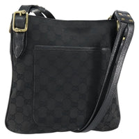 Gucci Vintage Shoulder Bag Monogram Canvas Black Canvas Shoulder Bag Bag (Pre-Loved)