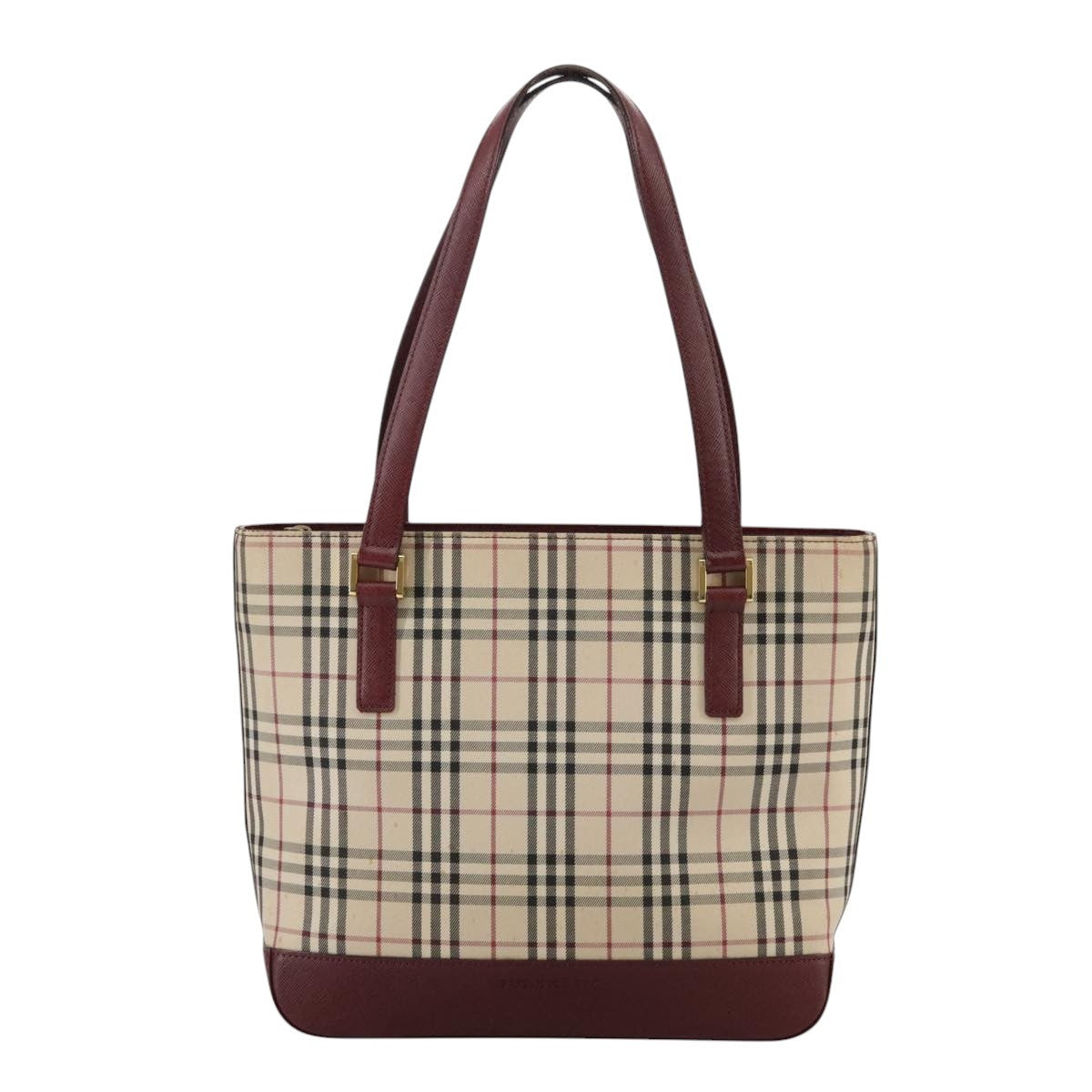Burberry Nova Check Tote Canvas And Leather Beige Canvas Tote Bag Bag (Authentic Pre-Loved)