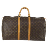 Louis Vuitton Keepall Bag Monogram Canvas Brown Canvas Travel Bag Bag (Authentic Pre-Loved)