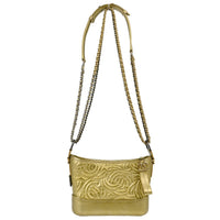 Chanel Gabrielle Hobo Quilted Metallic Aged Calfskin Gold Leather Shoulder Bag Bag (Authentic Pre-Loved)