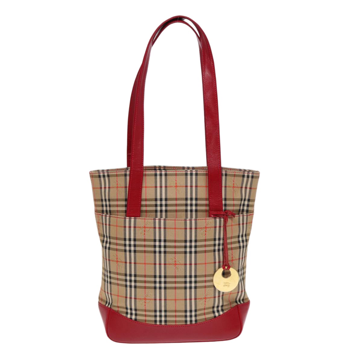 Burberry Nova Check Tote Canvas And Leather Beige Canvas Tote Bag Bag (Pre-Loved)