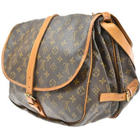 Louis Vuitton Saumur Handbag Monogram Canvas Brown Canvas Shoulder Bag Bag (Pre-Loved)