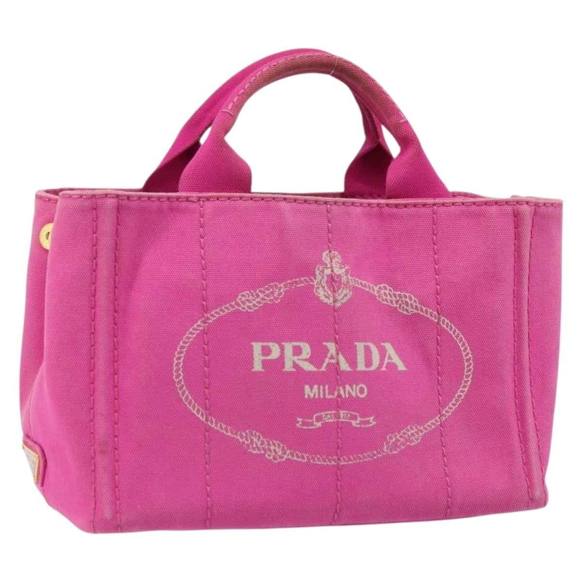 Prada Canapa Tote Canvas Pink Canvas Tote Bag Bag (Pre-Loved)