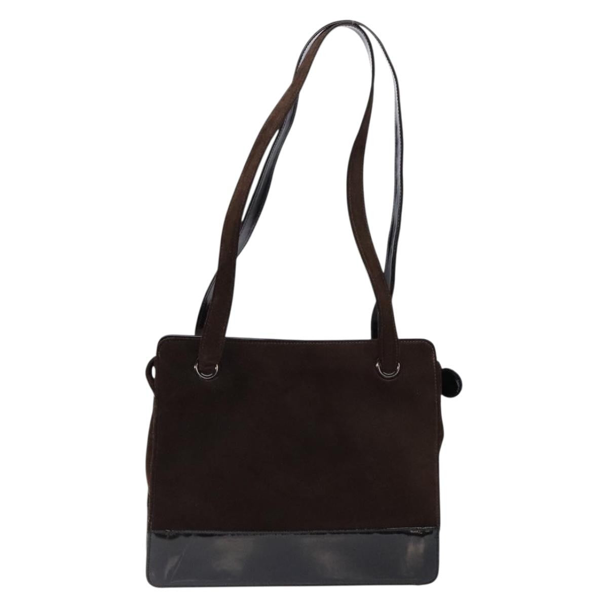 Chanel Vintage Logo Tote Suede Brown Suede Tote Bag Bag (Pre-Loved)