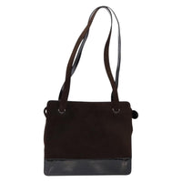 Chanel Vintage Logo Tote Suede Brown Suede Tote Bag Bag (Pre-Loved)
