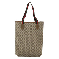 Gucci Vintage Web Strap Tote Gg Coated Canvas Beige Canvas Tote Bag Bag (Authentic Pre-Loved)