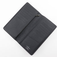 Louis Vuitton Brazza Long Bifold Wallet Taiga Leather Black Leather Wallets Accessory (Authentic Pre-Loved)