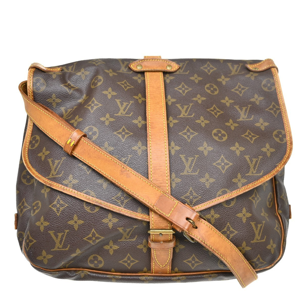 Louis Vuitton Louis Vuitton Saumur Handbag Monogram Canvas Brown Canvas Shoulder Bag Bag (Pre-Loved)