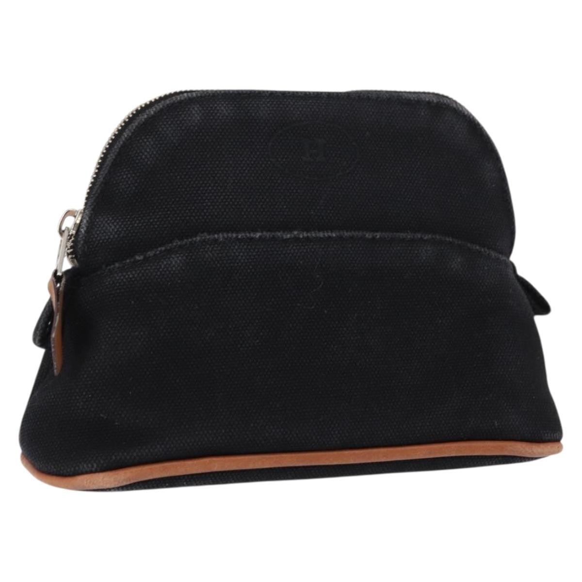 Hermes Bolide Travel Pouch Canvas Black Canvas Clutche & Pouche Bag (Pre-Loved)