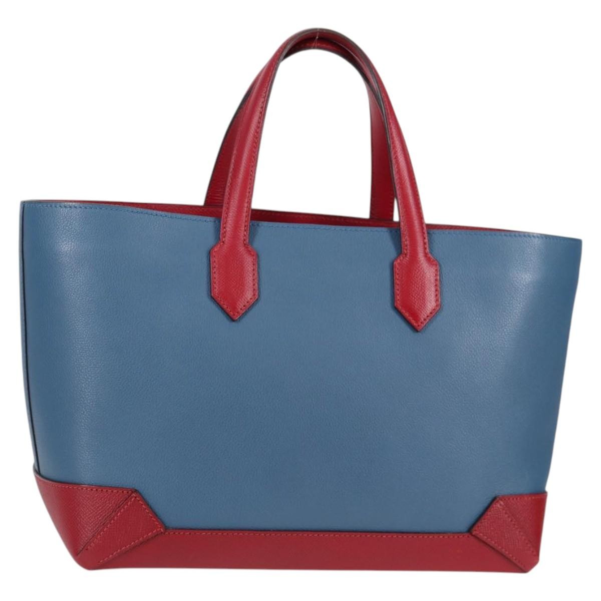 Hermes Maxibox Cabas Evercolor With Epsom Blue Leather Bag (Authentic Pre-Loved)