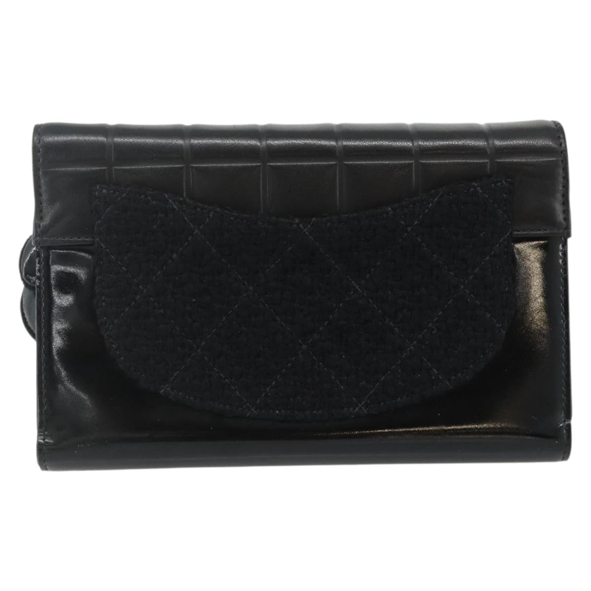Chanel Flap Clutch Leather Black Leather Clutche & Pouche Bag (Authentic Pre-Loved)