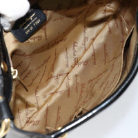 Salvatore Ferragamo Gancini Tote Patent Leather Black Patent_Leather Tote Bag Bag (Authentic Pre-Loved)