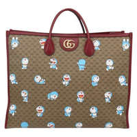 Gucci Doraemon Tote Printed Mini Gg Coated Canvas Beige Pvc Tote Bag Bag (Authentic Pre-Loved)
