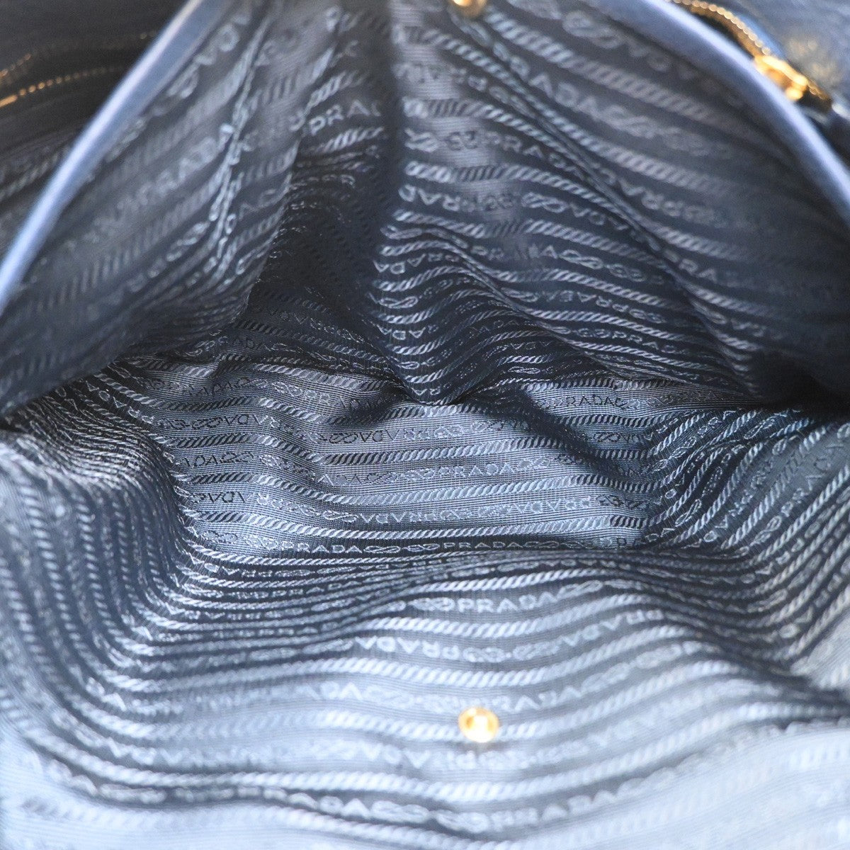 Prada Shopping Tote Vitello Daino Navy Leather Tote Bag Bag (Authentic Pre-Loved)